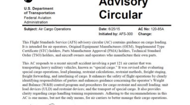 Introducing FAA AC 120-85 A